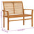 Garden Bench with Anthracite Cushion 112 cm Solid Teak Wood