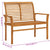 Garden Bench with Beige Cushion 112 cm Solid Teak Wood