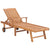 Sun Lounger with Blue Cushion Solid Teak Wood