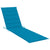 Sun Lounger with Blue Cushion Solid Teak Wood