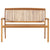 Stacking Garden Bench with Cushion 128.5 cm Solid Teak Wood