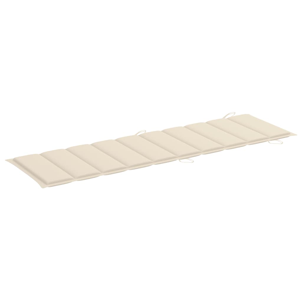 Rocking Sun Lounger with Cushion Solid Teak Wood