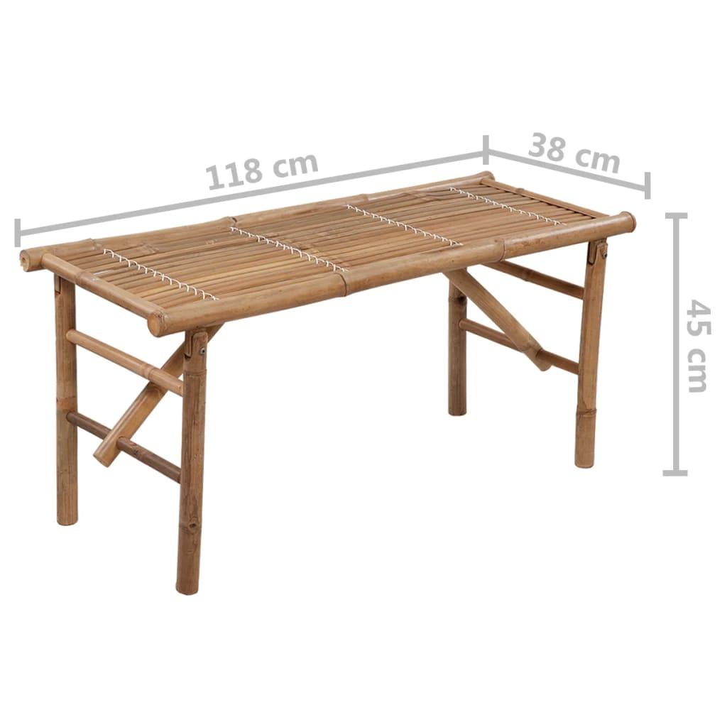 Folding Garden Bench with Cushion 118 cm Bamboo