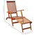 Outdoor Deck Chair with Footrest and Cushion Solid Acacia Wood