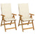 Garden Reclining Chairs 2 pcs with Cushions Solid Acacia Wood