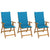 Folding Garden Chairs 3 pcs with Cushions Solid Acacia Wood