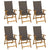 Folding Garden Chairs 6 pcs with Cushions Solid Acacia Wood