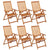 Folding Garden Chairs 6 pcs with Cushions Solid Acacia Wood