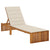 Sun Lounger with Cushion Solid Acacia Wood