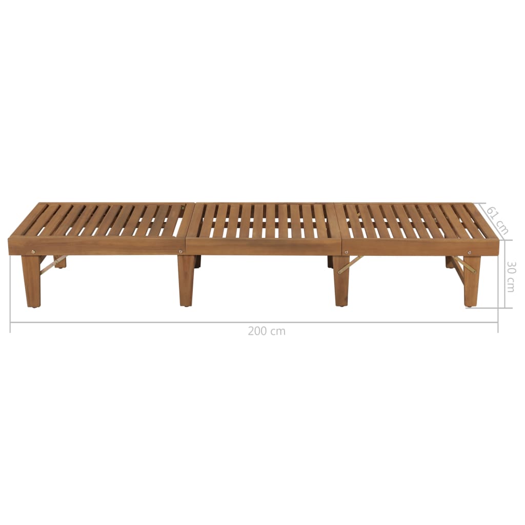 Folding Sun Lounger with Cushion Solid Wood Acacia