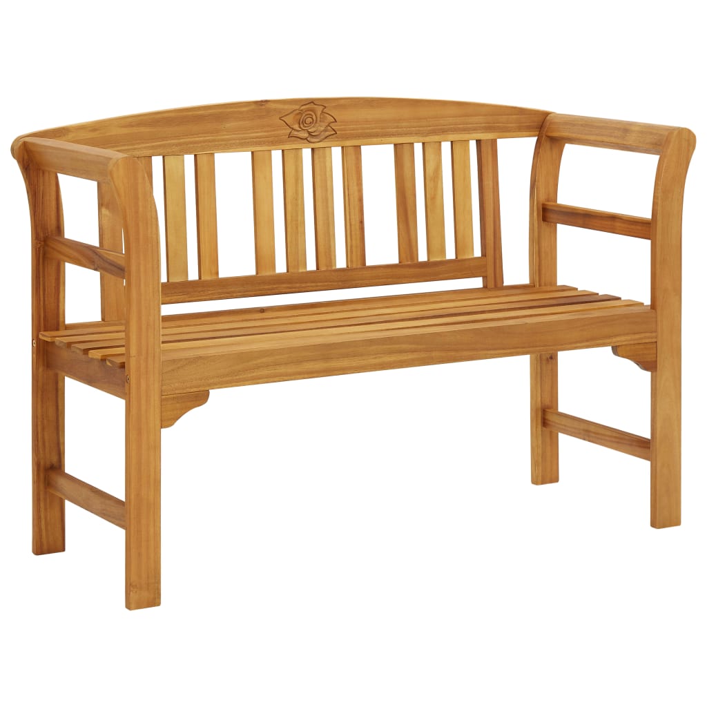 Garden Bench with Cushion 120 cm Solid Acacia Wood