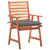 Outdoor Dining Chairs 2 pcs with Cushions Solid Acacia Wood