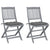 Folding Outdoor Chairs 2 pcs with Cushions Solid Acacia Wood