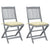 Folding Outdoor Chairs 2 pcs with Cushions Solid Acacia Wood