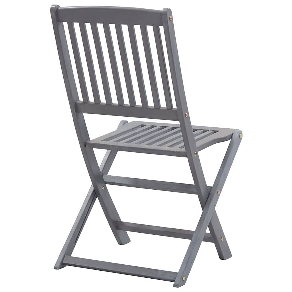 Folding Chairs 4 pcs with Cushions Solid Acacia Wood