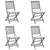 Folding Outdoor Chairs 4 pcs with Cushions Solid Acacia Wood