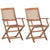 Folding Garden Chairs 2 pcs with Cushions Solid Wood Acacia