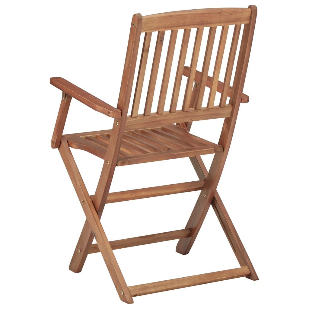 Folding Garden Chairs 2 pcs with Cushions Solid Wood Acacia