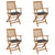 Folding Garden Chairs 4 pcs with Cushions Solid Wood Acacia