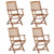 Folding Garden Chairs 4 pcs with Cushions Solid Wood Acacia