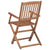 Folding Garden Chairs 4 pcs with Cushions Solid Wood Acacia