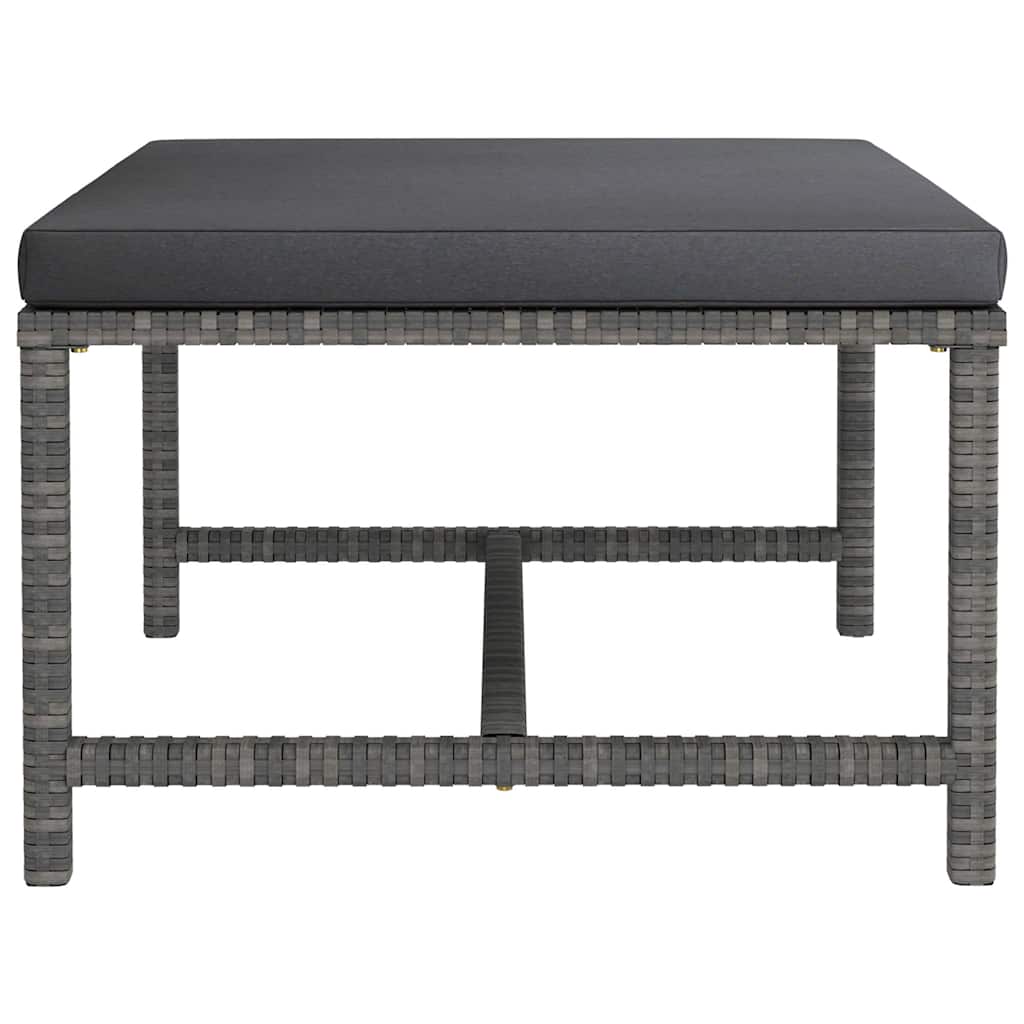 5 Piece Garden Lounge Set with Cushions Poly Rattan Grey