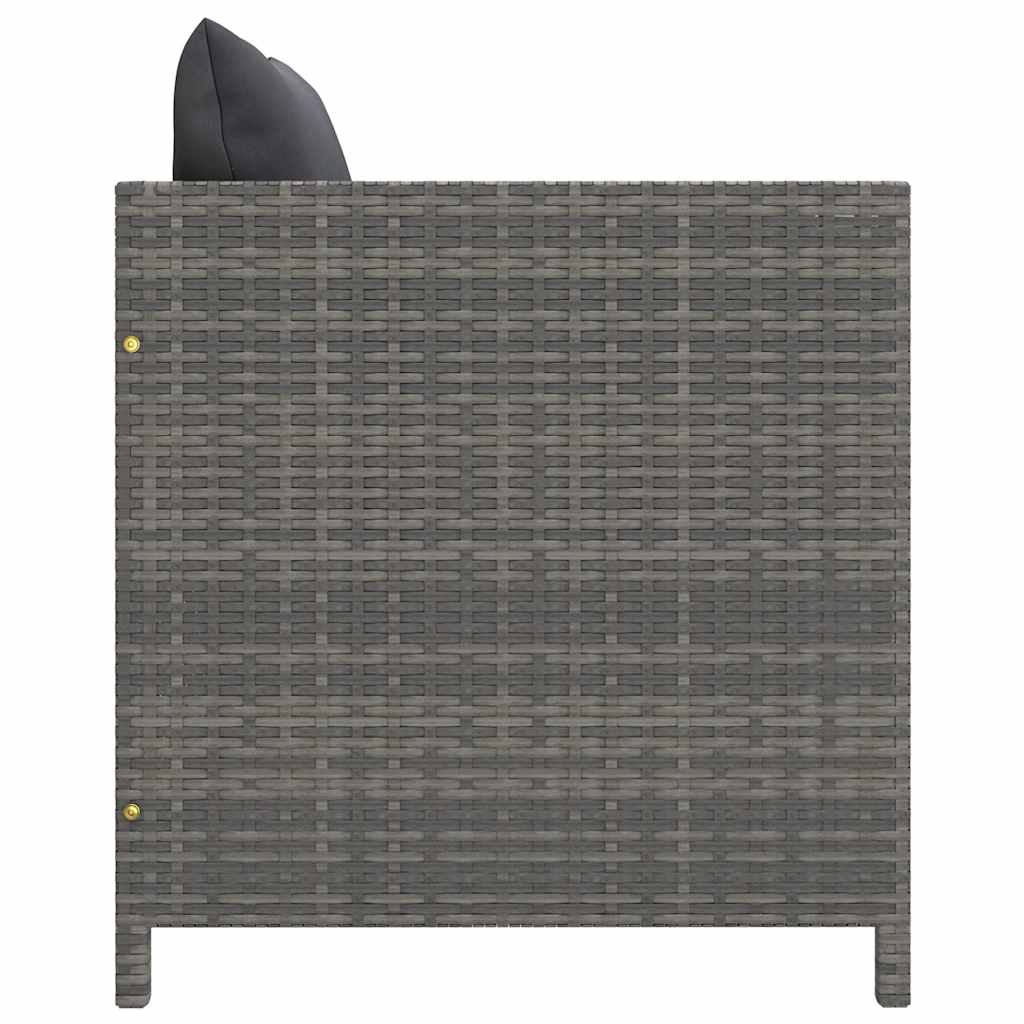 8 Piece Garden Lounge Set with Cushions Poly Rattan Grey