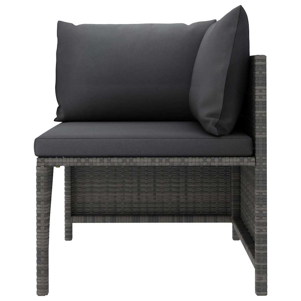 12 Piece Garden Lounge Set with Cushions Poly Rattan Grey