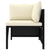 3 Piece Garden Lounge Set with Cushions Poly Rattan Black