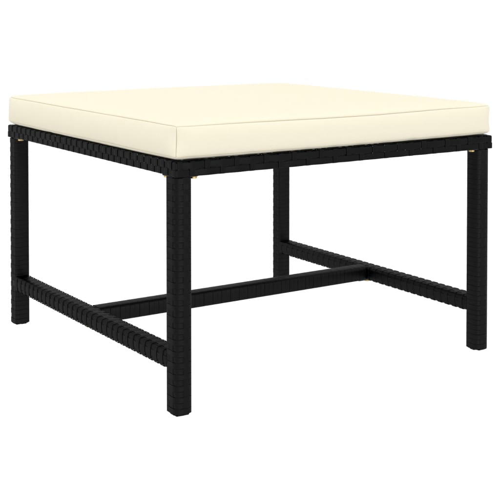 3 Piece Garden Lounge Set with Cushions Poly Rattan Black