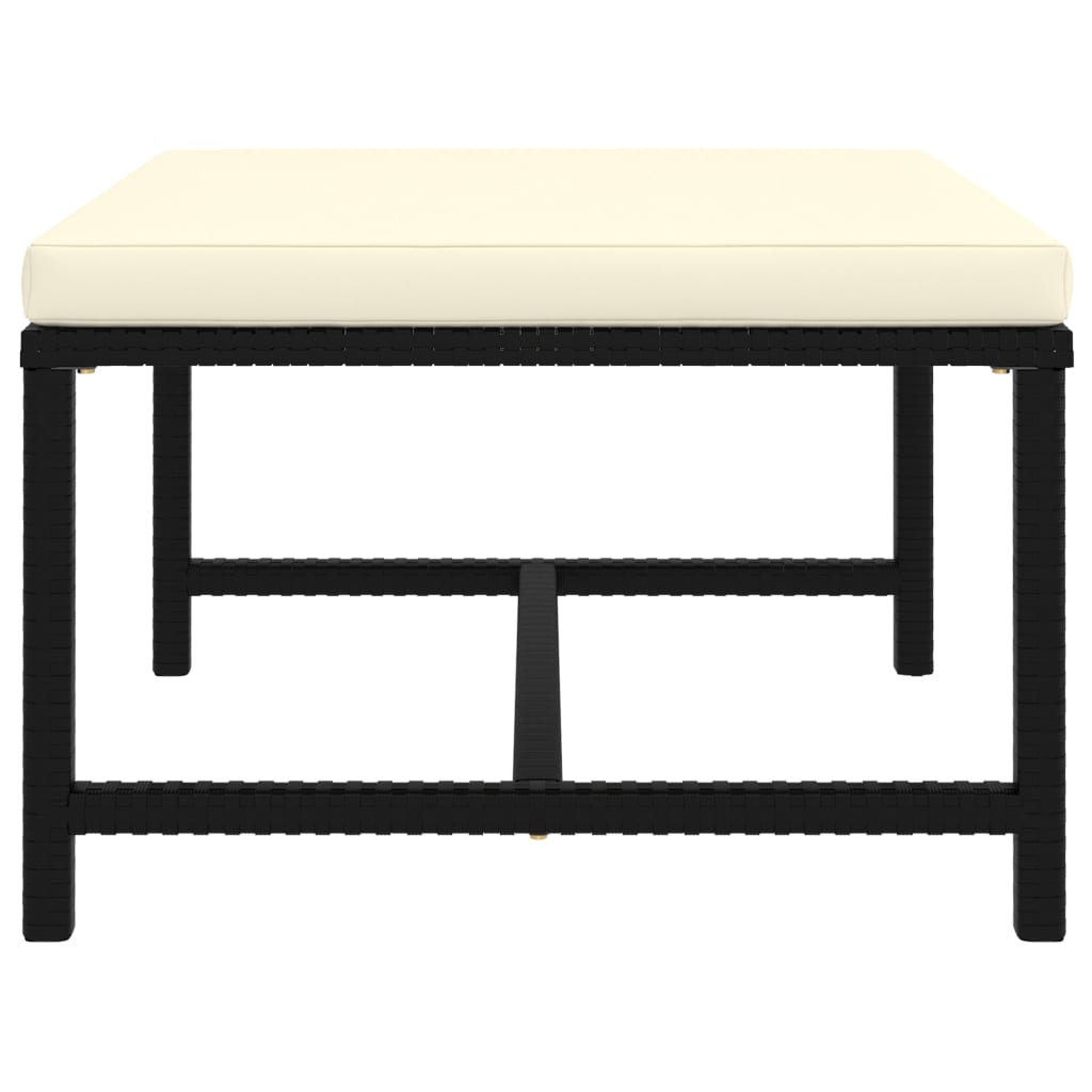 9 Piece Garden Lounge Set with Cushions Poly Rattan Black