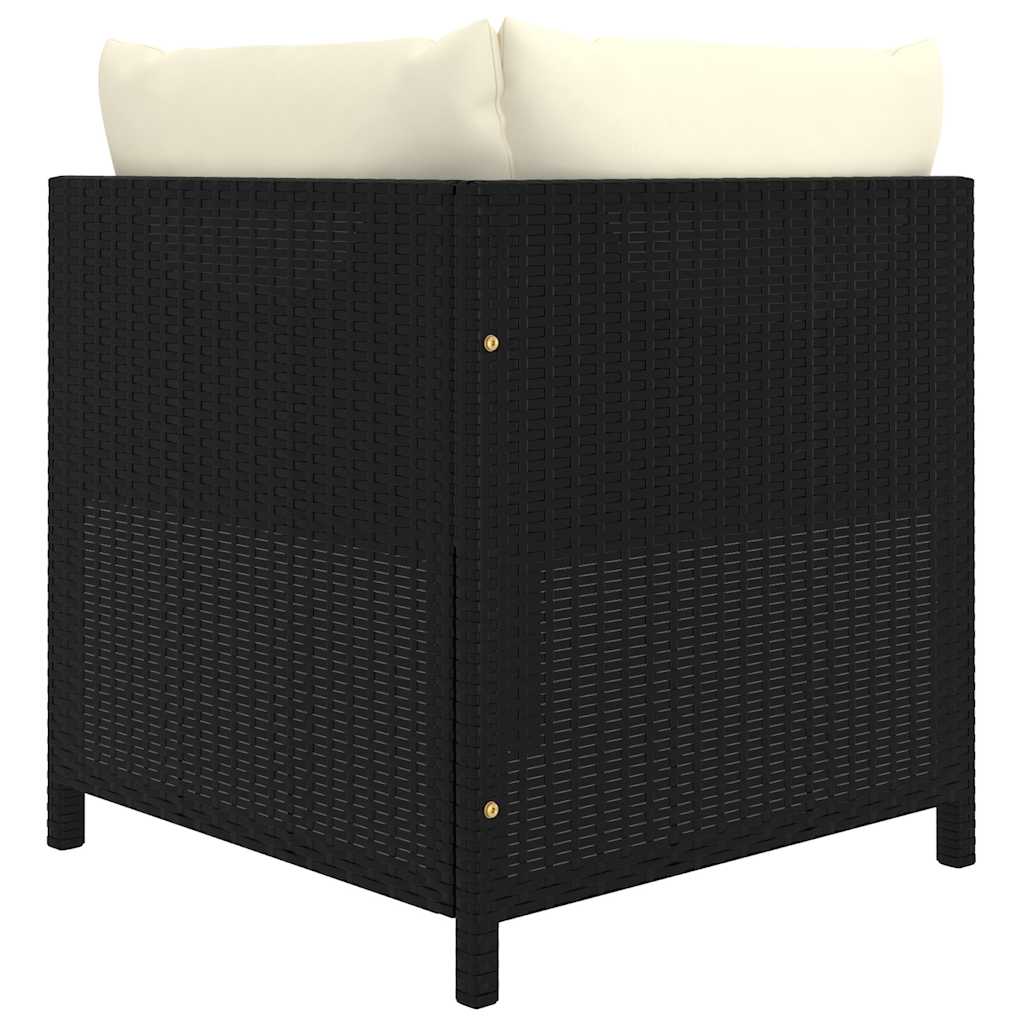 8 Piece Garden Lounge Set with Cushions Poly Rattan Black