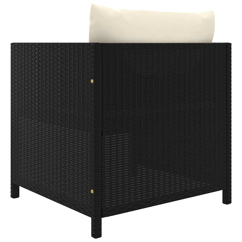 8 Piece Garden Lounge Set with Cushions Poly Rattan Black