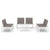 6 Piece Garden Lounge Set with Cushions Plastic White
