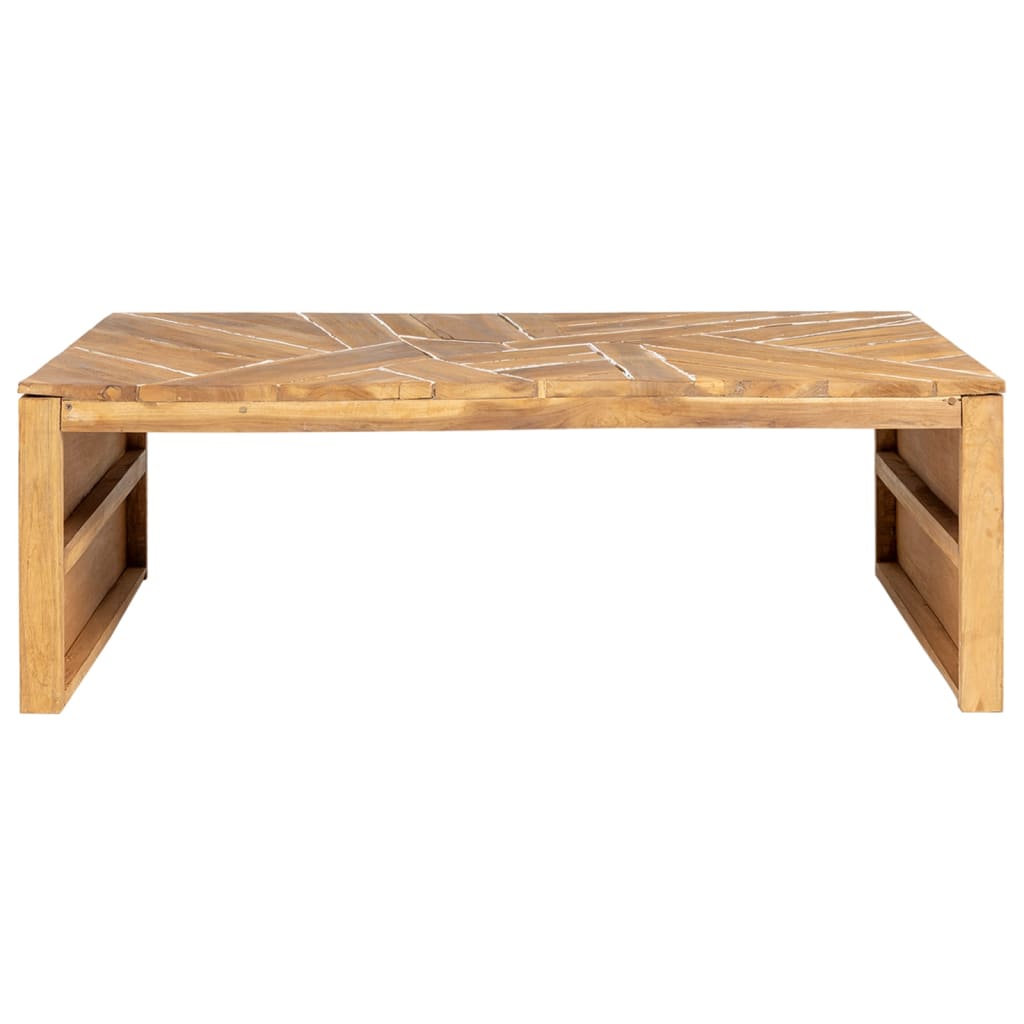 Coffee Table Erosion Solid Teak Wood 110x35x38 cm