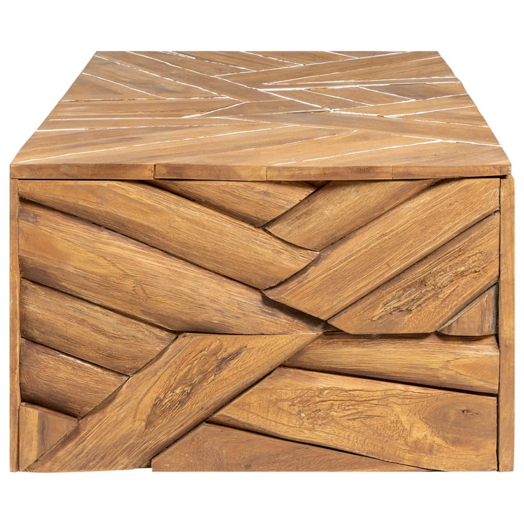 Coffee Table Erosion Solid Teak Wood 110x35x38 cm