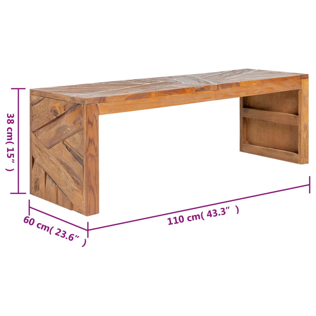 TV Stand 110x60x38 cm Solid Teak Wood