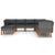 9 Piece Garden Lounge Set with Cushions Poly Rattan Grey