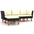 4 Piece Garden Lounge Set with Cushions Poly Rattan Black