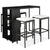 5 Piece Garden Bar Set with Cushions Poly Rattan Black