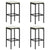 5 Piece Garden Bar Set with Cushions Poly Rattan Black