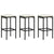 4 Piece Garden Bar Set with Cushions Poly Rattan Black