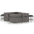 16 Piece Garden Bar Set with Cushions Poly Rattan Grey