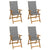 Garden Reclining Chairs 4 pcs with Cushions Solid Acacia Wood