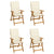 Garden Reclining Chairs 4 pcs with Cushions Solid Acacia Wood