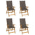 Garden Reclining Chairs 4 pcs with Cushions Solid Acacia Wood