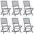 Folding Outdoor Chairs 6 pcs with Cushions Solid Acacia Wood