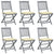 Folding Outdoor Chairs 6 pcs with Cushions Solid Acacia Wood