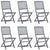 Folding Outdoor Chairs 6 pcs with Cushions Solid Acacia Wood