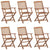 Folding Garden Chairs 6 pcs with Cushions Solid Wood Acacia